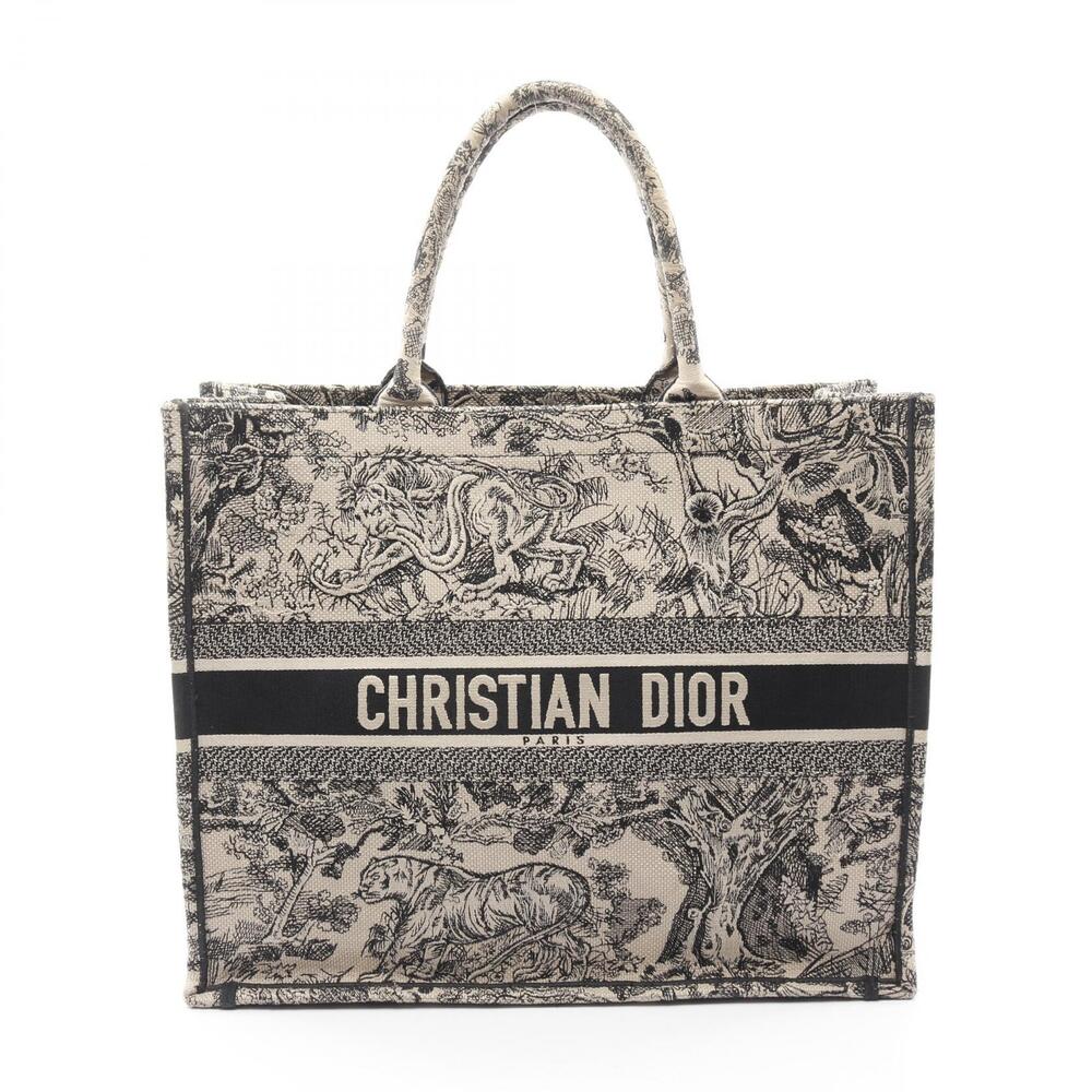 Dior BOOK TOTE Bag Canvas Beige Black